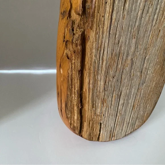 Mid Century Live Edge Wood Vase Hand Turned Wood Vase California Wooden Bottle - Picture 12 of 17